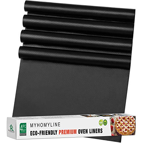 Product Cover Oven Liners for Bottom of Electric Gas Oven - 4Х Large Nonstick Stove-top Oven Liners - Heavy Duty Reusable Oven Floor Protector Liner - BPA Free - Heat Resistant Oven Bottom Mat - Oven drip mats