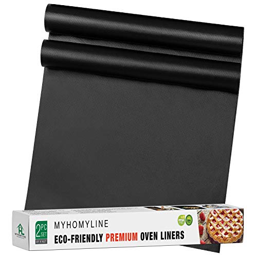 Product Cover Oven Liners for Bottom of Electric Gas Oven - 2X Large Nonstick Stove-top Oven Liners - Heavy Duty Reusable Oven Floor Protector Liner - BPA Free - Heat Resistant Oven Bottom Mat - Oven drip mats