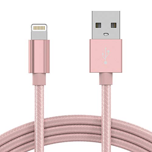 Product Cover iPhone Charger Lightning Cable 6ft - by TalkWorks | Braided Heavy Duty MFI Certified Apple Charger iPhone Cord for iPhone 11, 11 Pro/Max, XR, XS/Max, X, 8, 7, 6, 5, SE, iPad - Rose Gold