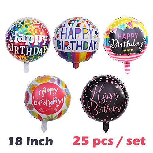 Product Cover Happy Birthday Aluminum Foil Balloon 25 Pcs/set 18