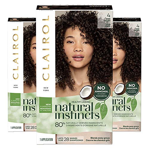 Product Cover Clairol Natural Instincts Semi-Permanent, 4 Dark Brown, 3 Count
