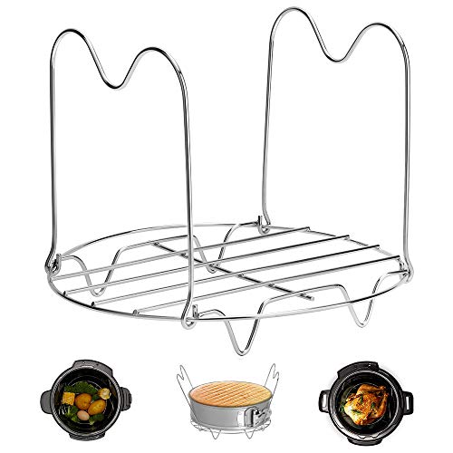 Product Cover Steamer Rack Trivet with Handles Compatible with Instant Pot Accessories 3 Qt 5 Quart, Pressure Cooker Trivet Wire Steam Rack, Great for Lifting out Whatever Delicious Meats & Veggies You Cook