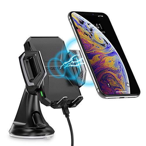 Product Cover CHOETECH Wireless Car Charger, USB-C 7.5W QI Wireless Charging Car Mount Compatible with iPhone 11/11 Pro/11 Pro Max/XS Max/XS/XR/X/8 Plus, 10W Fast Wireless Charging Samsung Note 10/S9/Note 9/S9/S8