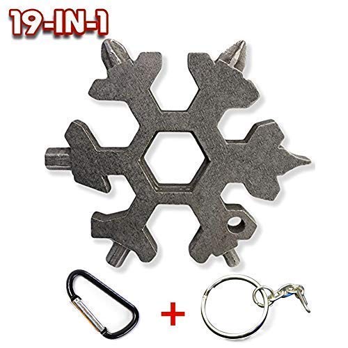 Product Cover The Latest Snowflake Tool,19-in-1 Snowflake Multi Tool, Incredible Tool, Portable Stainless Steel Keychain Screwdriver Bottle Opener Snowflake Multitool for Outdoor Enthusiast and Men's Gift (Black)