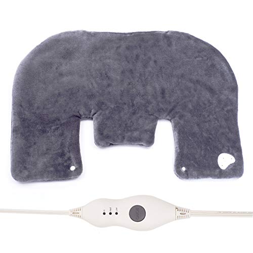 Product Cover Heating Pad for Neck and Shoulders 3 Temperature Settings Shoulder Heating Pad Gray Heat Pad with Auto Shut Off 18''x25'' Gray