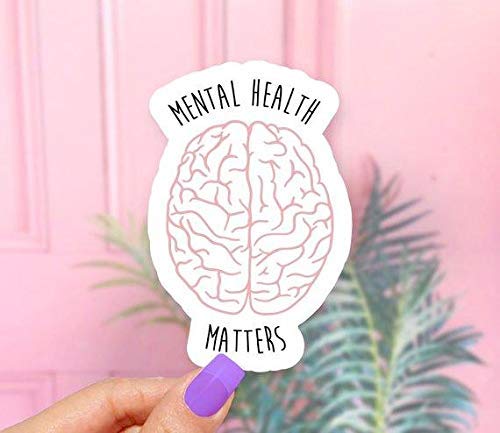 Product Cover Mental Health Matters Brain Vinyl Sticker for Laptops, Windows and Water Bottles