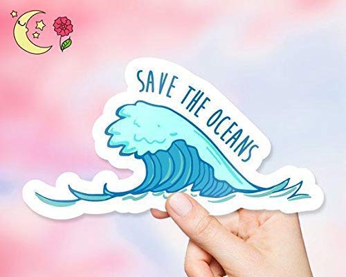 Product Cover Save The Oceans Vinyl Sticker - for Laptops, Water Bottles and Cell Phones