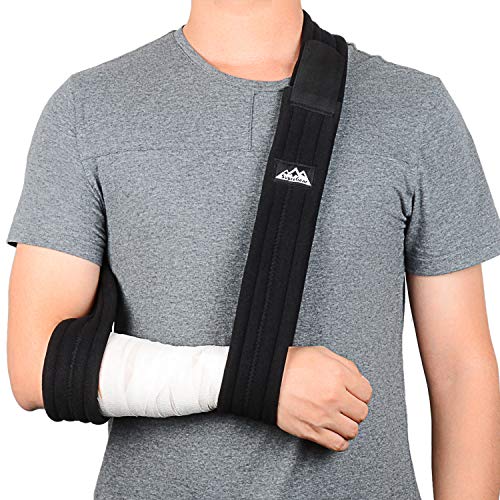 Product Cover SupreGear Arm Sling, Adjustable Lightweight Comfortable Shoulder Immobilizer Arm Sling Breathable Medical Shoulder Support for Injured Arm/Hand/Elbow - 71 inch (Black)
