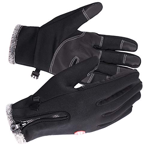 Product Cover REDCAMP Touchscreen Winter Gloves Windproof,Thick/Thin Fleece Lining/Anti-Slip Palm Touch Screen Gloves Winter Men Women for Cycling Running Outdoor (Black L)