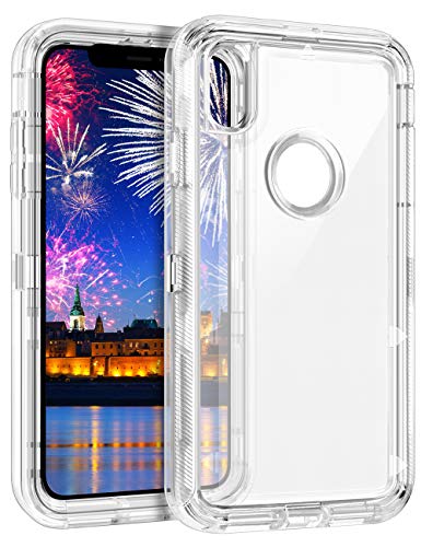 Product Cover WOLLONY iPhone Xs Max Case,360 Full Body Shockproof Crystal Clear Case Heavy Duty Phone Bumper Non-Slip Soft TPU Rubber Protective Cover for Apple iPhone Xs MAX (Clear)