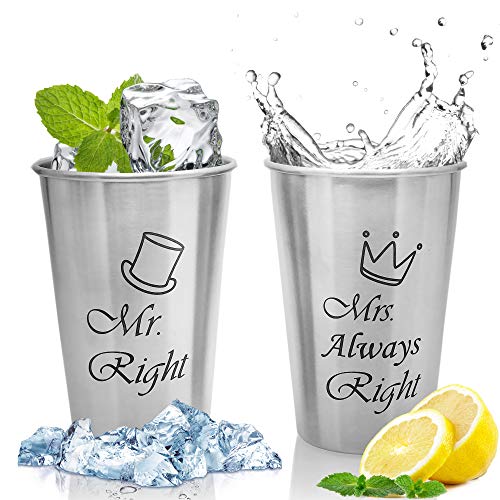 Product Cover Unbreakable Love,Mr Right and Mrs Always Right Couple Mug, Wedding Gifts for Couple,Bridal Shower Gifts,Engagement Gifts or Christmas Gifts for Anniversary,Birthday,Growlers Cups,Beer Cups