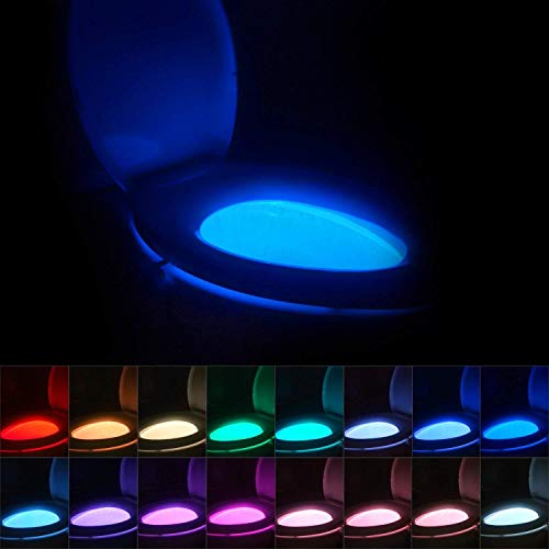 Product Cover 16-Color Toilet Night Light, Motion Activated Detection Bathroom Bowl Lights, Unique & Funny Birthday Gifts Idea for Dad Teen Boy Kids Men Women, Cool Fun Gadgets Gag Stocking Stuffers