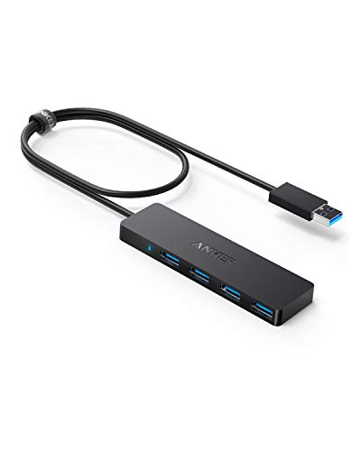 Product Cover Anker 4-Port USB 3.0 Hub, Ultra-Slim Data USB Hub with 2 ft Extended Cable [Charging Not Supported], for MacBook, Mac Pro, Mac mini, iMac, Surface Pro, XPS, PC, Flash Drive, Mobile HDD