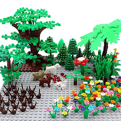 Product Cover ZHX Garden Park Building Block Parts Botanical Scenery Accessories Plant Set Building Bricks Toy Trees Flowers Compatible All Major Brands (Without Baseplate)
