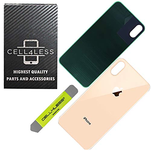 Product Cover CELL4LESS Back Glass Replacement Compatible with and for The iPhone Xs MAX (Gold)