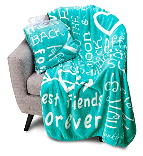 Product Cover Blankiegram I Love You Throw Blanket The Perfect Caring Gift for Best Friends, Couples & Family (Teal)