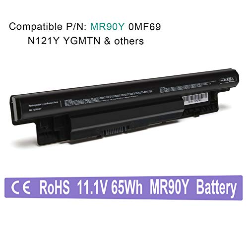 Product Cover VUOHOEG 11.1V 65WH MR90Y New Laptop Battery Replacement for Dell Inspiron 14 3421, 14R 5421, 14R 5437,15 3521,15R 5521, 15R 5537, 17 3721, 17 3737, 17R 5721, 17R 5737; fit Dell Latitude 3440 3540