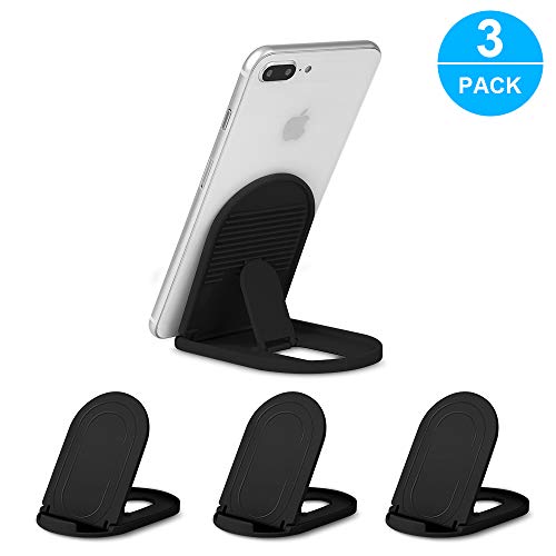 Product Cover Cell Phone Stand for Desk, 3Pack Black Mobile Stand Portable Foldable Desktop Cell Phone Holder Adjustable Universal Multi-Angle Cradle Kickstand for Tablet iPad Mini iPhone X/xr/xs max