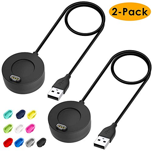 Product Cover EZCO Charger Compatible with Garmin Vivoactive 3 / Fenix 5 / Fenix 6 6S 6X, 2 Pack 3.3 Ft USB Charging Cable Stand Station Date Syn for Fenix 5 5S 5X / Forerunner 935 Smart Watch