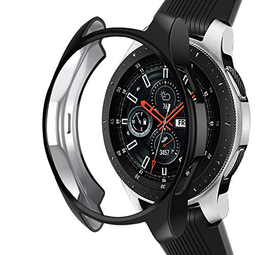 Product Cover Case Compatible Samsung Galaxy Watch 46mm, NaHai TPU Slim Plated Case Shock-Proof Cover All-Around Protective Bumper Shell for Galaxy Watch 46mm SM-R800 Smartwatch, Black