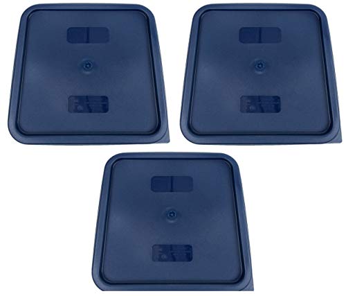 Product Cover Cambro SFC12453 Covers, Set of 3 (For 12, 18 & 22-Quart Containers, Midnight Blue, Polyethylene, NSF)