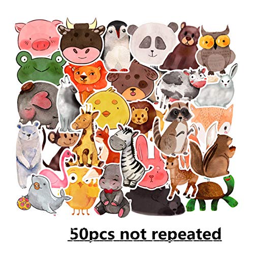 Product Cover Girl Cute Lovely Animal Laptop Stickers Water Bottle Skateboard Motorcycle Phone Bicycle Luggage Guitar Bike Sticker Decal 50pcs Pack (Animal)