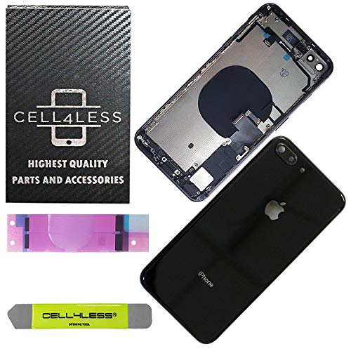 Product Cover CELL4LESS Back Housing Assembly Metal MidFrame w/Major Components Pre-Installed Including Buttons for iPhone 8 Plus (Space Gray)