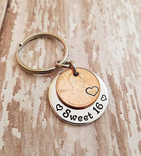 Product Cover Sweet 16 Happy 16th Birthday Lucky Penny Key Chain with a 2003 Copper Coin for 2019 Line