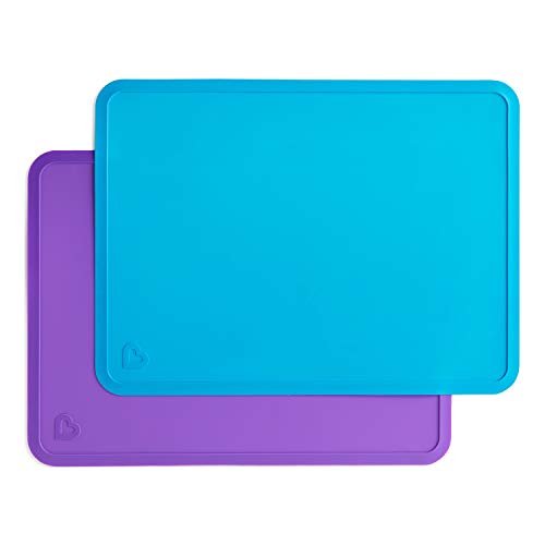 Product Cover Munchkin Silicone Placemats for Kids, 2 Pack, Blue/Purple