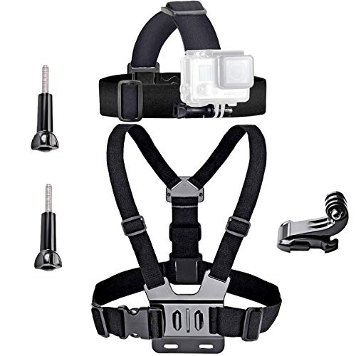 Product Cover VVHOOY Universal Head Strap Mount Chest Strap Harness and Screw Adapter Compatible with Dragon Touch 4K,AKASO EK7000,Brave 4,Runme R3,VanTop,APEMAN A79 A80,Crosstour,Campark Action Camera Accessories