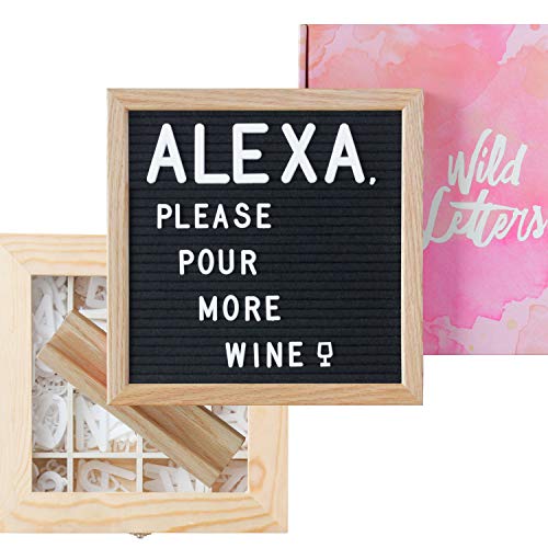 Product Cover Letter Board with Letters 10x10 Felt Letterboard Accessories |+Organizer +Pre-Cut +Large Letters +Stand| Black, Letterboards, Changeable, Message Board, Box, Baby Announcement, First Day of School
