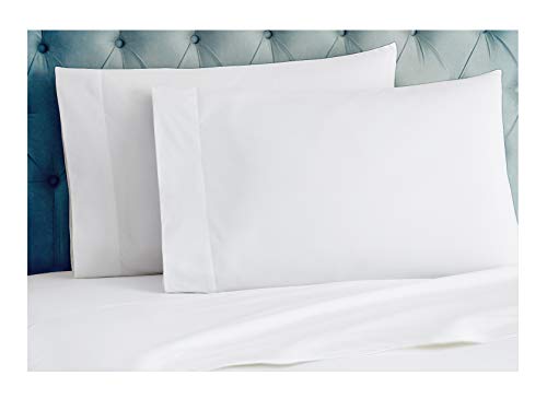 Product Cover Tissaj Standard Size Pillow Covers - 2 Cases Set - Ultra White Color - 100% GOTS Certified Organic Cotton - 300 TC Thread Count - for Sleeping on Twin, Twin XL, Full, Queen Size Beds - 4 inch Hem