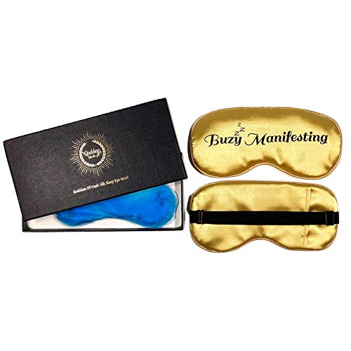 Product Cover The Goddess Self Care Silk Sleep Mask | Therapeutic Gel Eye Mask with Adjustable Strap | Top Rated Care & Relief for Dry Eyes, Anxiety, Migraine & Sinus | Travel Eye Mask for Deep, Restful Sleep