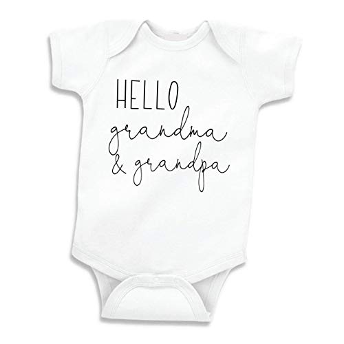 Product Cover Hello Grandma and Grandpa Pregnancy Announcement Gifts (White 0-3 Months)