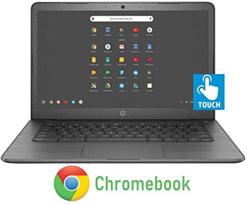 Product Cover Newest HP 14-inch Chromebook HD Touchscreen Laptop PC (Intel Celeron N3350 up to 2.4GHz, 4GB RAM, 32GB Flash Memory, WiFi, HD Camera, Bluetooth, Up to 10 hrs Battery Life, Chrome OS , Black )