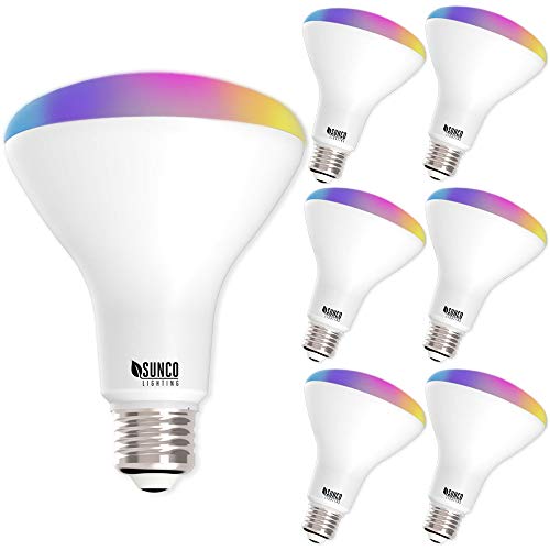 Product Cover Sunco Lighting 6 Pack WiFi LED Smart Bulb, BR30, 8W, Color Changing (RGB & CCT), Dimmable, 650 LM, Compatible with Amazon Alexa & Google Assistant - No Hub Required