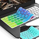 Product Cover Lapogy [2pack] Keyboard Cover Skin for hp chromebook 14,hp 14 inch Touch-Screen Chromebook,hp Chromebook 14-ak,14-ca Series,hp Chromebook 14 G2 G3 G4 Series,Ultra Thin Silicone Keyboard Cover(Rainbow+