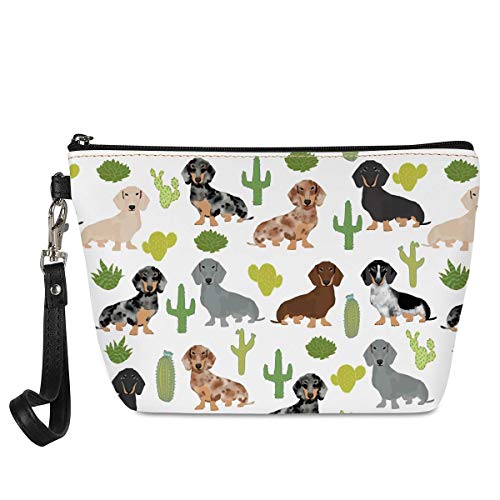 Product Cover Pattern-26: Mumeson Lightweight Portable Travel Cosmetic Bag Tropical Dachshund Make Up Toiletry Organizer Bag