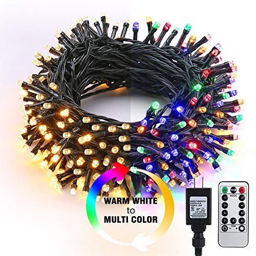 Product Cover Brizled LED String Lights, 65.67ft 200 LED 9-Function Color Changing Warm White Multi Color Fairy Lights, Dimmable 24V Safe Adapter Decorative Lights with Timer & Remote for Bedroom Wedding Xmas Decor
