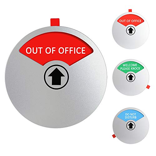 Product Cover Privacy Sign Out of Office, Welcome Please Knock, Do Not Disturb Sign for Door Conference, Magnetic & Strong Adhesive Backing, 4 Inch Diameter Round-Shaped