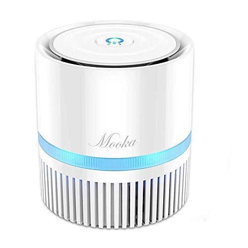 Product Cover MOOKA Air Purifier for Home, 3-in-1 True HEPA Filter Air Cleaner for Bedroom and Office, Odor Eliminator for Allergies and Pets, Smoke, Dust, Mold, 3D Filtration, Night Light, Available for California