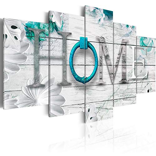 Product Cover Dreamy Home 5 Panels Turquoise Canvas Print Painting Modern Wall Art Decoration 40