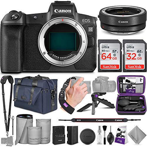 Product Cover Canon EOS R Mirrorless Digital Camera Body + Canon EF-EOS R Mount Adapter with Altura Photo Complete Accessory and Travel Bundle