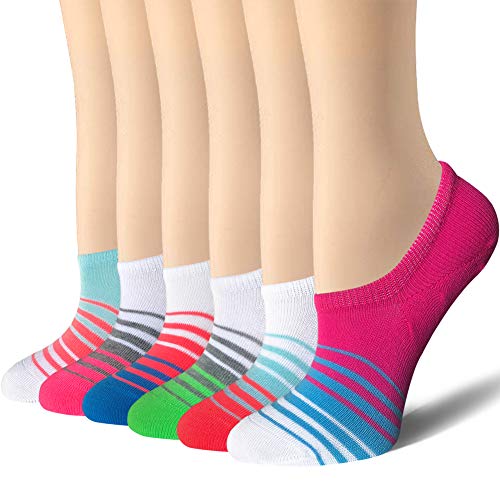 Product Cover AUDTOPEM Women's No Show Socks, Flat Liner Socks with Non-Slip Grips (6 Pairs)