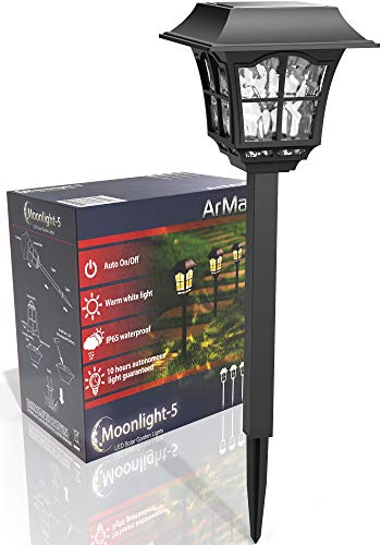 Product Cover ArMax Solar Pathway In-Ground Decoration Lights Outdoor - for Garden Driveway Walkway Sidewalk Yard Lawn Path - Landscape Lighting - Warm White LED Light Up to 25HR - 4 Pack Set - Waterproof