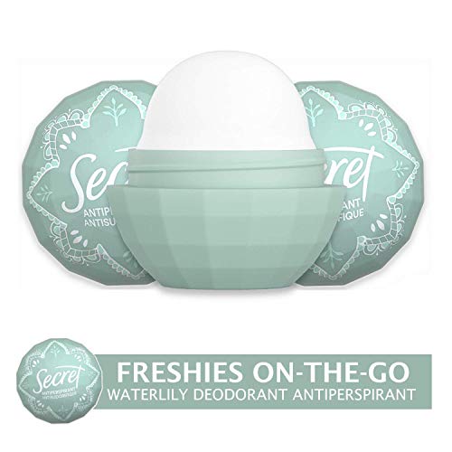 Product Cover Secret Antiperspirant and Deodorant for Women, Freshies On-the-Go, Cool Waterlily Scent, Travel Size 0.5 oz, 3-count