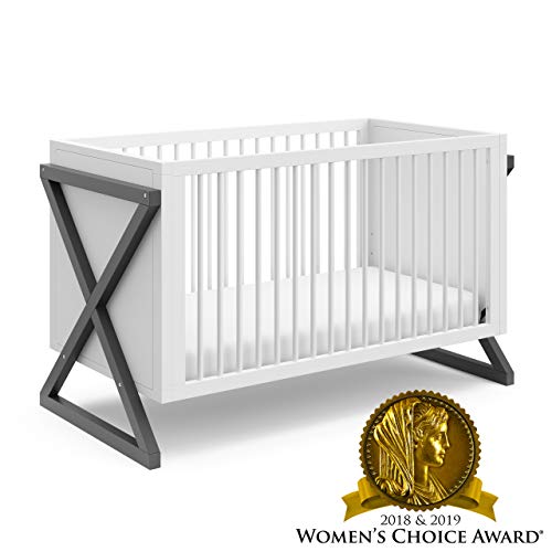 Product Cover Storkcraft Equinox 3-in-1 Convertible Crib (Gray) - Easily Converts to Toddler Bed and Daybed, 3-Position Adjustable Mattress Support Base, Modern Two-Tone Design for Contemporary Nursery