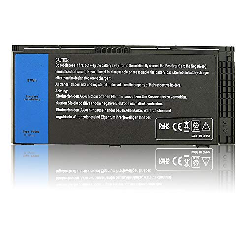 Product Cover Mew M6600 Laptop Battery for Dell Precision M4600 M4700 M4800 M6700 M6800 Series Battery Fits Type FV993 KJ321 FJJ4W R7PND PG6RC RY6WH - [11.1V 97Wh]