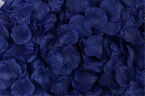 Product Cover Helenhouse 1000 PCS Artificial Silk Flower Dark Blue Rose Petals for Wedding Party Bridal Decoration