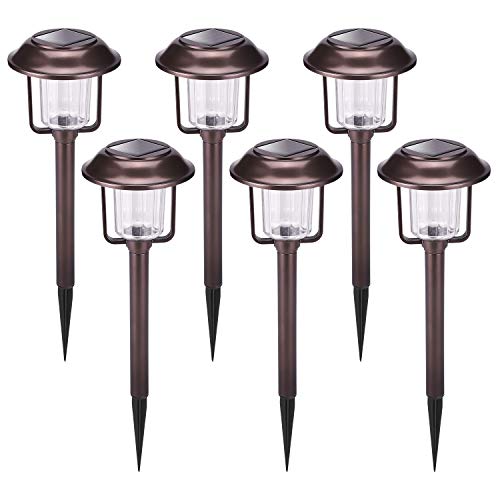 Product Cover HECARIM Solar Lights Outdoor, 6 Pack Solar Pathway Lights, Solar Powered Garden Lights, Waterproof LED Solar Landscape Lights for Walkway, Pathway, Lawn, Yard and Driveway